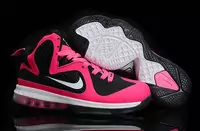 nike lebron 9 chaussure 2013 femmes populaire noir rose blanc